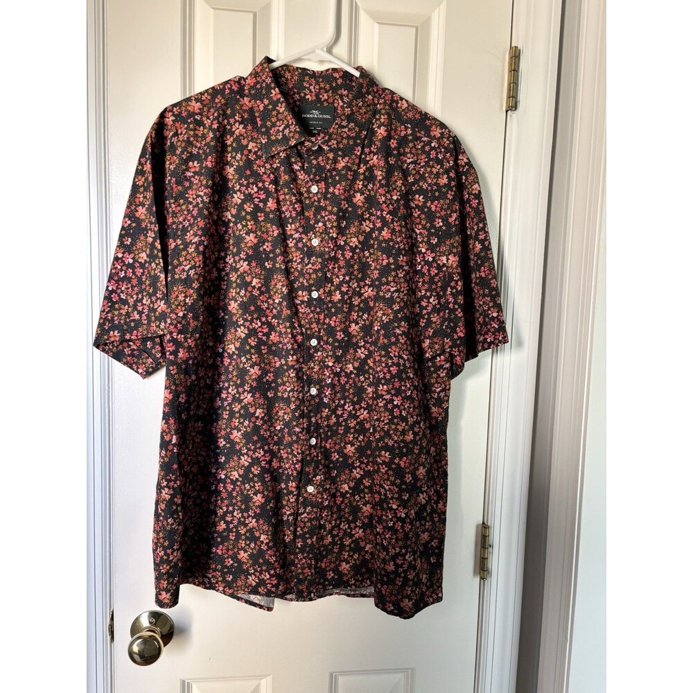 Rodd And Gunn Men’s 3x Floral Shirt Spring Cotton Festival Black Orange Flowers